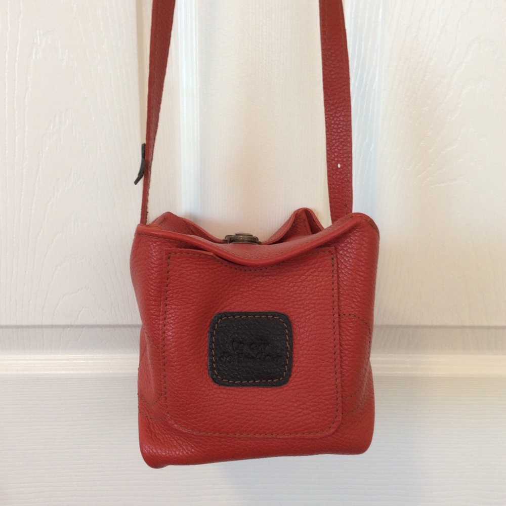 Red Hand Crafted Leather “Box Bag”